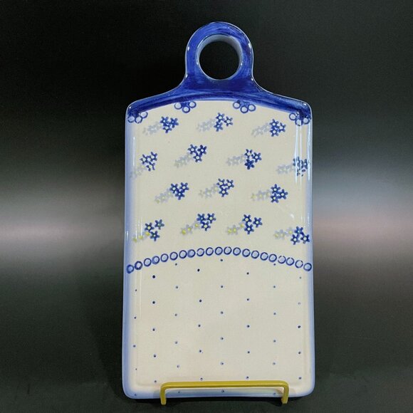 Unikat Polish Pottery Cheese Cutting Board Charcuterie Serving 11” Signed - Picture 1 of 5